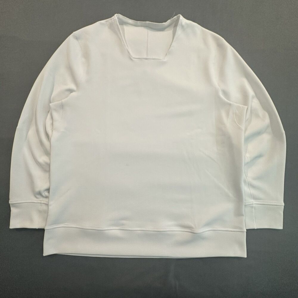 Lululemon Thermal Waffle Knit Shift Stitch Shirt Mens XL Long Sleeve White